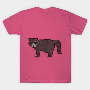 Mischief Maker: Pixel Art Raccoon Design for Stylish Apparel T-Shirt